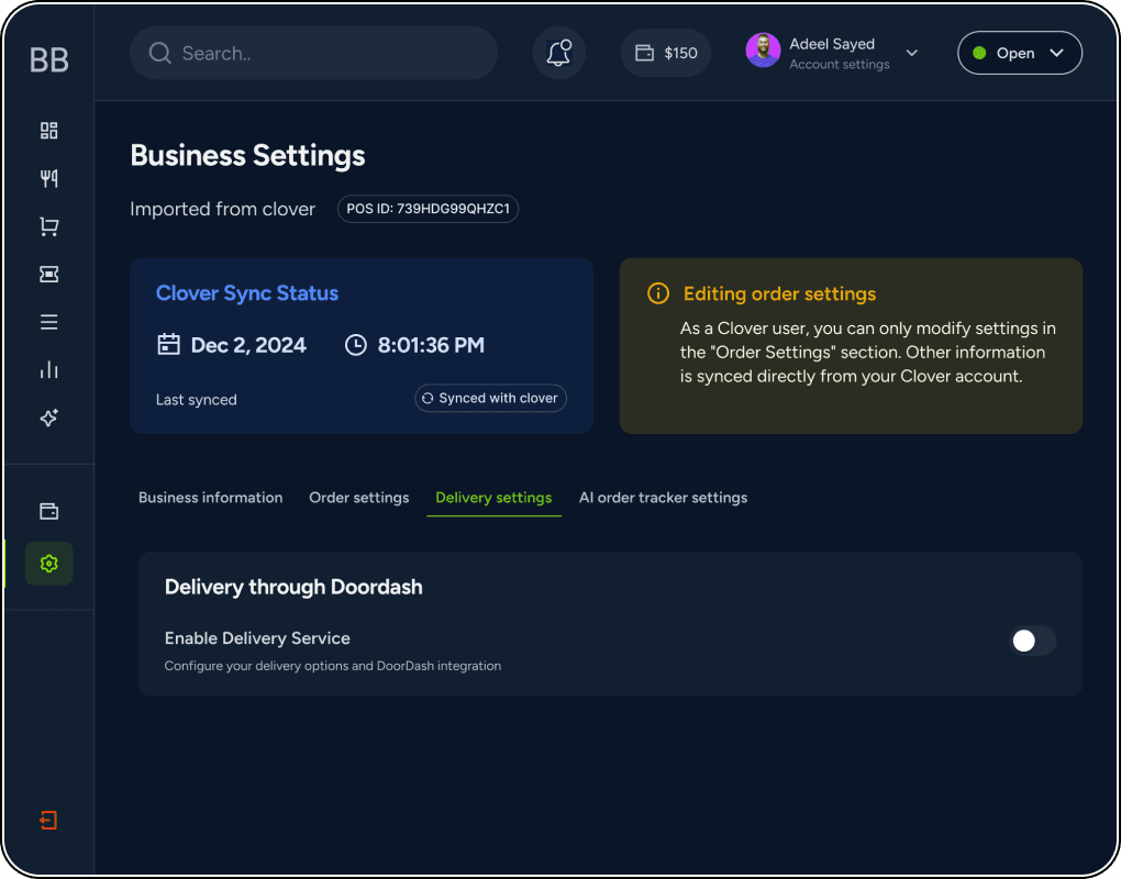 Settings Dashboard